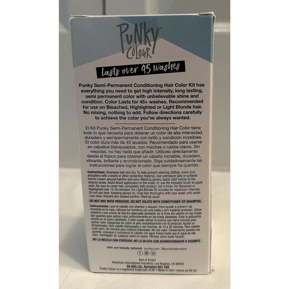Punky Color Semi Permanent Vibrant Conditioning Turquoise Hair Color Kit NEW - Picture 3 of 4
